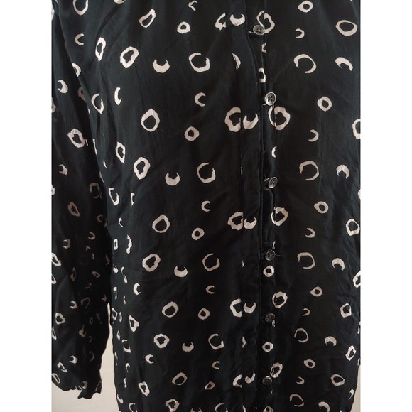 Rock Flower Paper Womens Top Small Black White Modal Long Sleeve Blouse Button - Picture 3 of 10